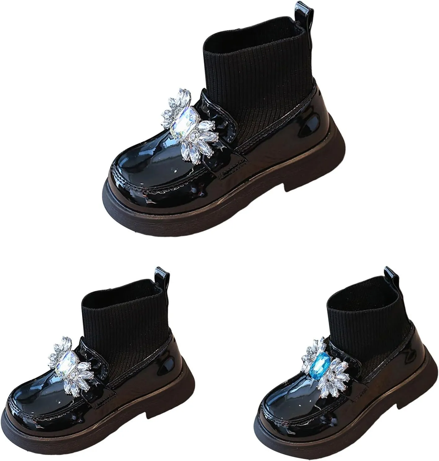 Girl Leather Loafers Comfortable Waterproof Slip On Shallow Mouth Round Toe Shoes Baby Lightweight Snow Ankle Boots