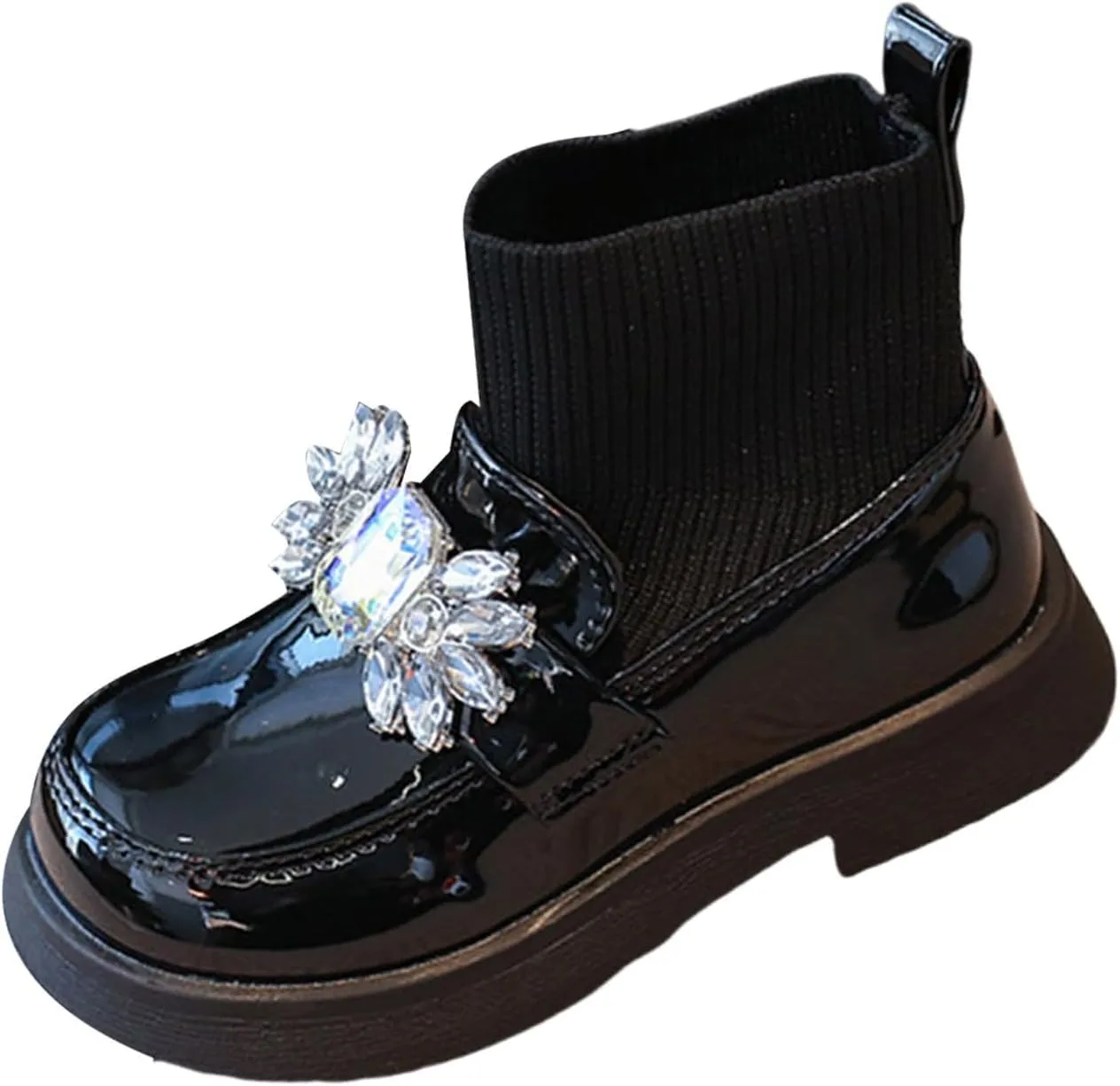 Girl Leather Loafers Comfortable Waterproof Slip On Shallow Mouth Round Toe Shoes Baby Lightweight Snow Ankle Boots