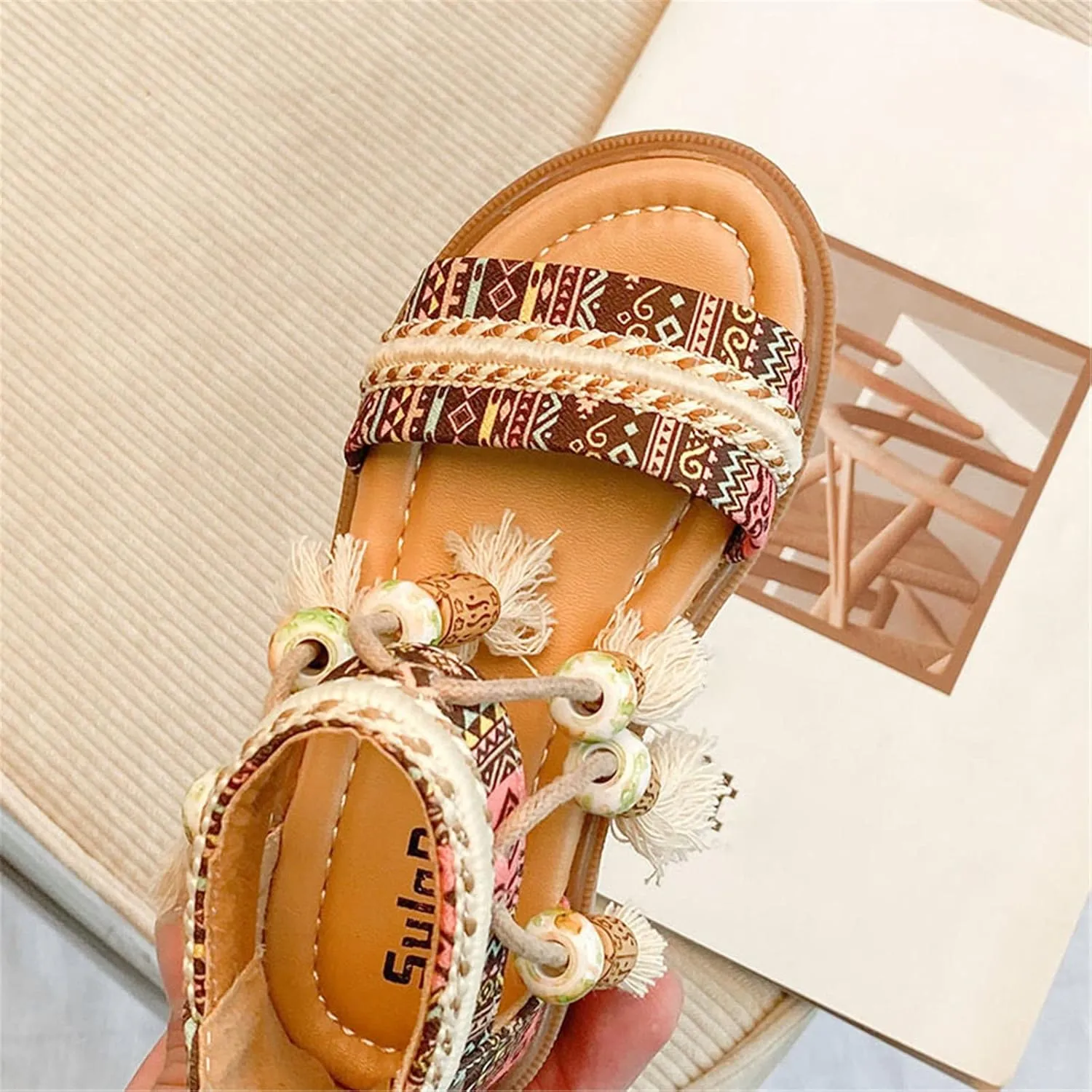 Girls Open Toe Sandals Stilettos Fashion Tassel Ankle Strap Pumps Back Zip Summer Party Dress Shoes for Toddler Girl (Black, 7 Toddler)