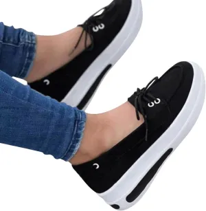 Hbeylia Platform Fashion Sneakers with Arch Support for Women Comfort Casual Chunky Bottom High Heels Slip On Loafers Low Top Walking Shoes Fall Dress Work Sandals Shoes for Ladies