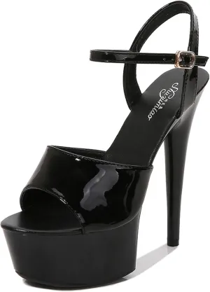 High Heels for Women Ankle Strap Platform Stiletto Heels Open Toe High Heel Sandals Buckle Party Dance Dressy Shoes