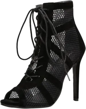 High Heels for Women Strappy Heels Classic Dress Sandals Open Toe Summer Booties Breathable Mesh Sandals