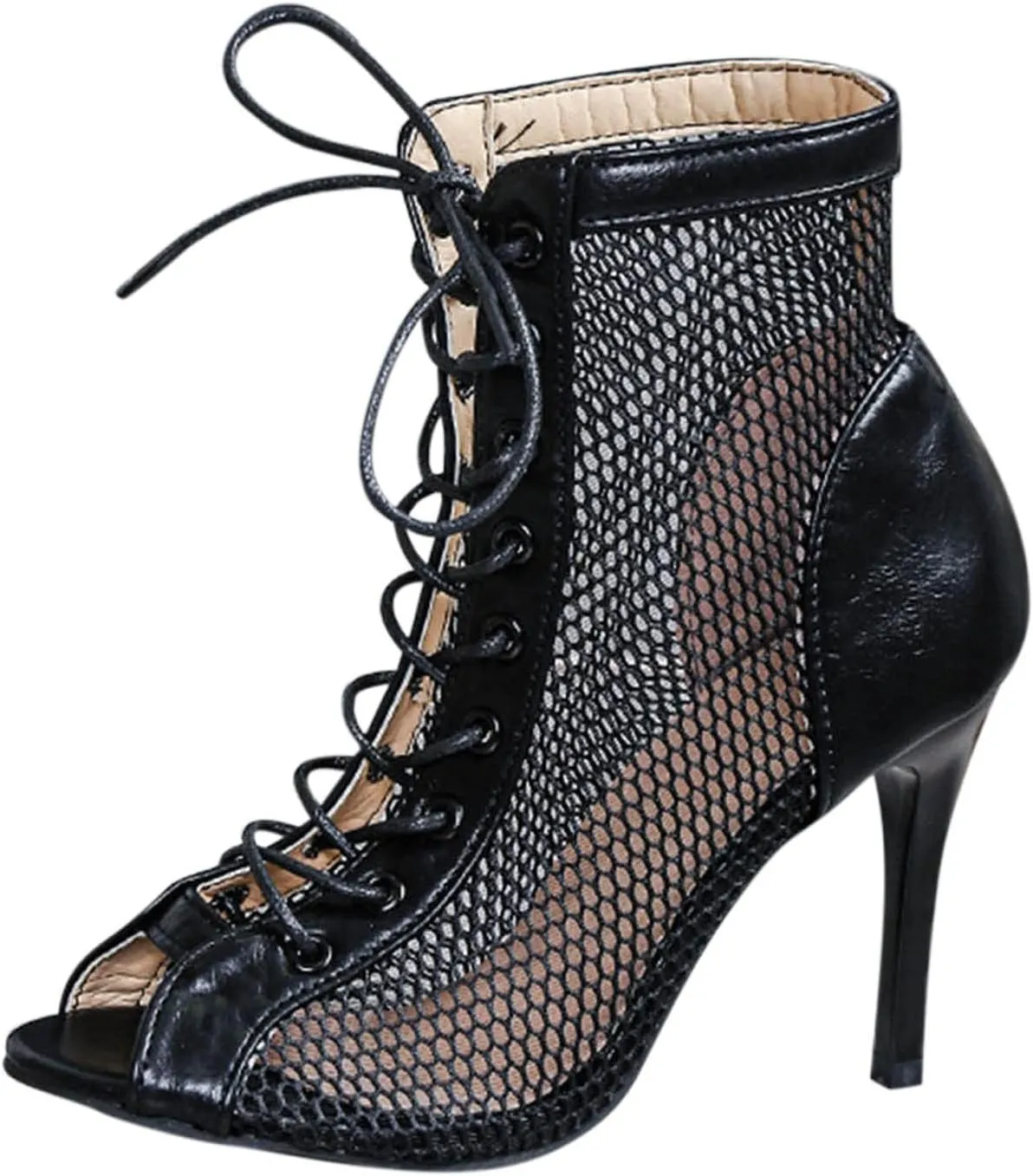 High Heels for Women Strappy Heels Classic Dress Sandals Open Toe Summer Booties Breathable Mesh Sandals