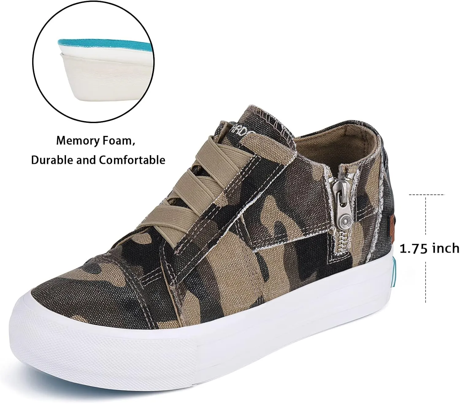 JENN ARDOR Wedge Sneakers for Women Lightweight Platform Shoes High Top Fashion Sneakers Hidden Wedgie Sneaker Ankle Booties for Women