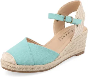 Journee Collection Women's Ashlyn Tru Comfort Foam Wedge Heel Espadrille Sandals (Teal)