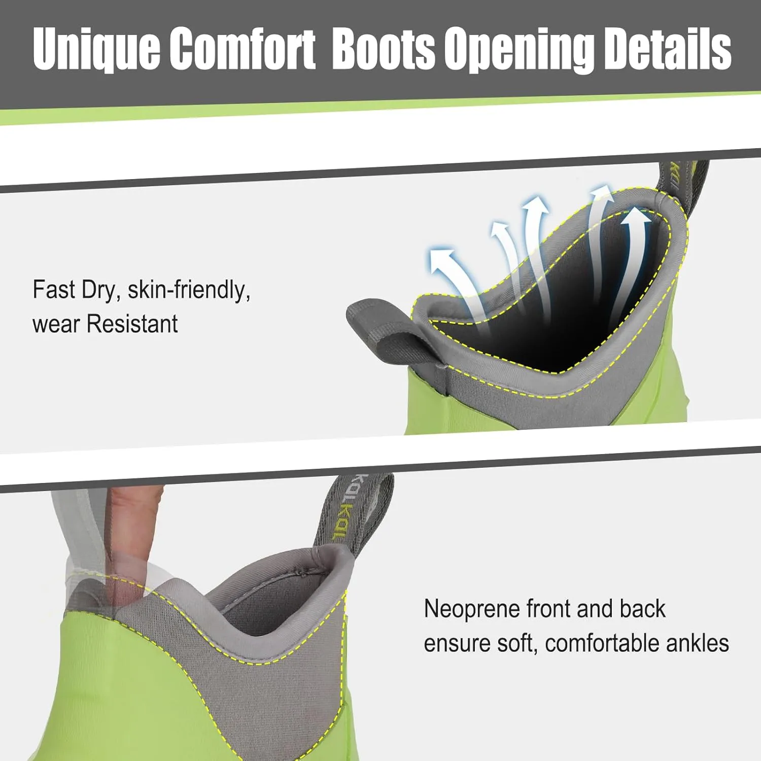 Kalkal Women's Deck Boots, Waterproof Ankle Rain Boots Fishing Boots with High Traction, Women's Rubber Boots For Gardening Fishing Boating Camping