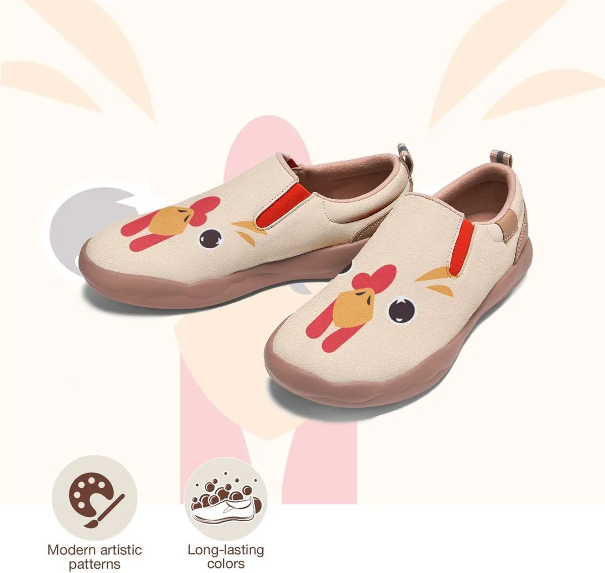 Kids Casual Loafers Slip On Sneakers Girl Boy Animal Face Art Painted Comfort Soft Walking Shoes Toddler Little Big Kid