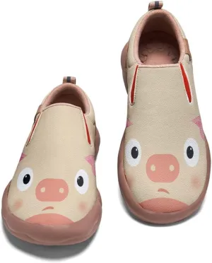 Kids Casual Loafers Slip On Sneakers Girl Boy Animal Face Art Painted Comfort Soft Walking Shoes Toddler Little Big Kid