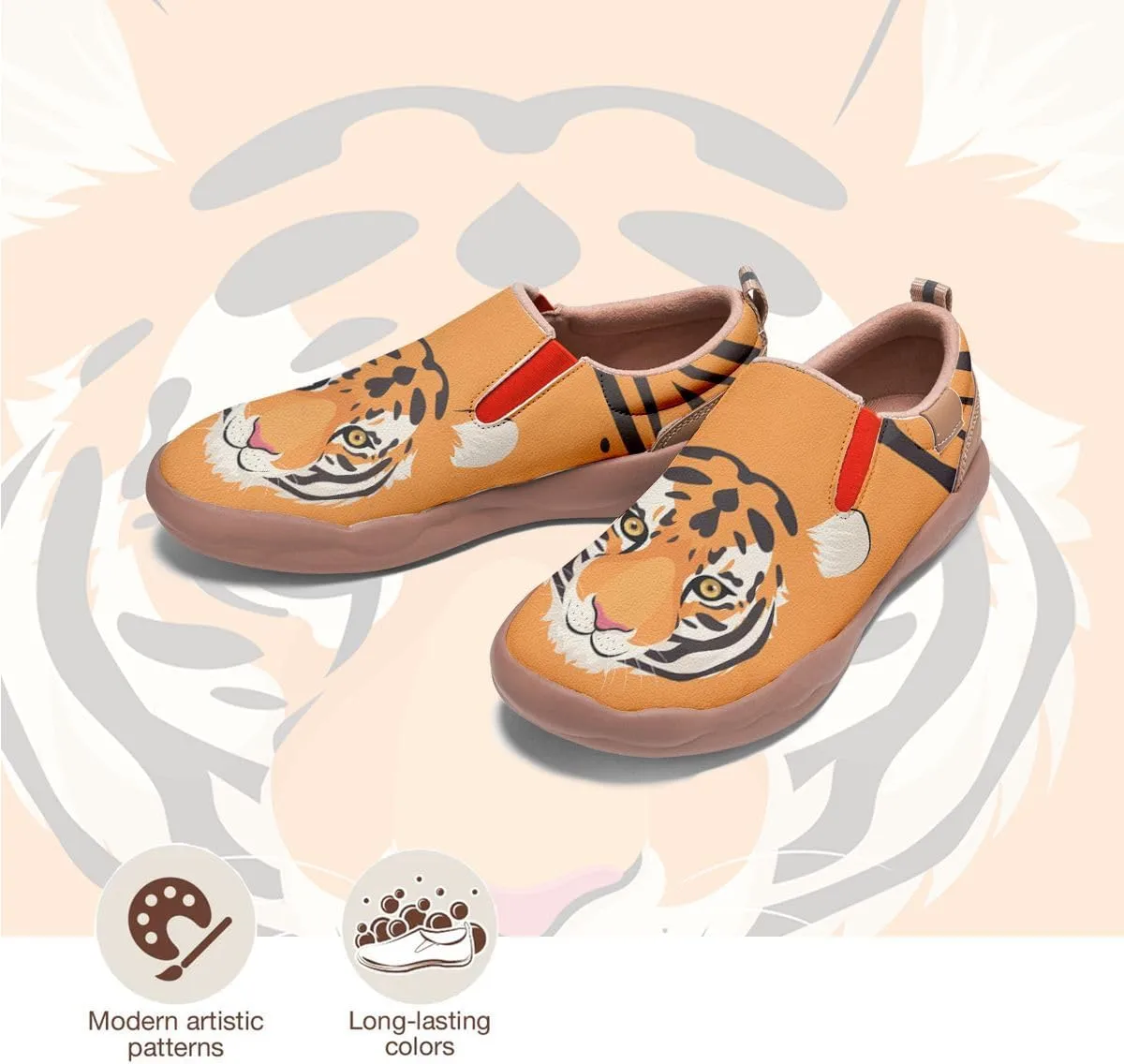 Kids Casual Loafers Slip On Sneakers Girl Boy Animal Face Art Painted Comfort Soft Walking Shoes Toddler Little Big Kid