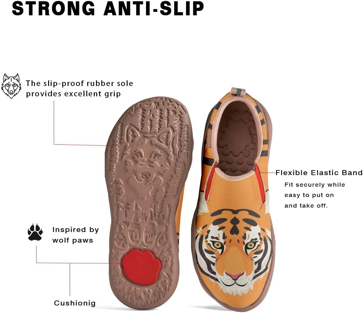 Kids Casual Loafers Slip On Sneakers Girl Boy Animal Face Art Painted Comfort Soft Walking Shoes Toddler Little Big Kid