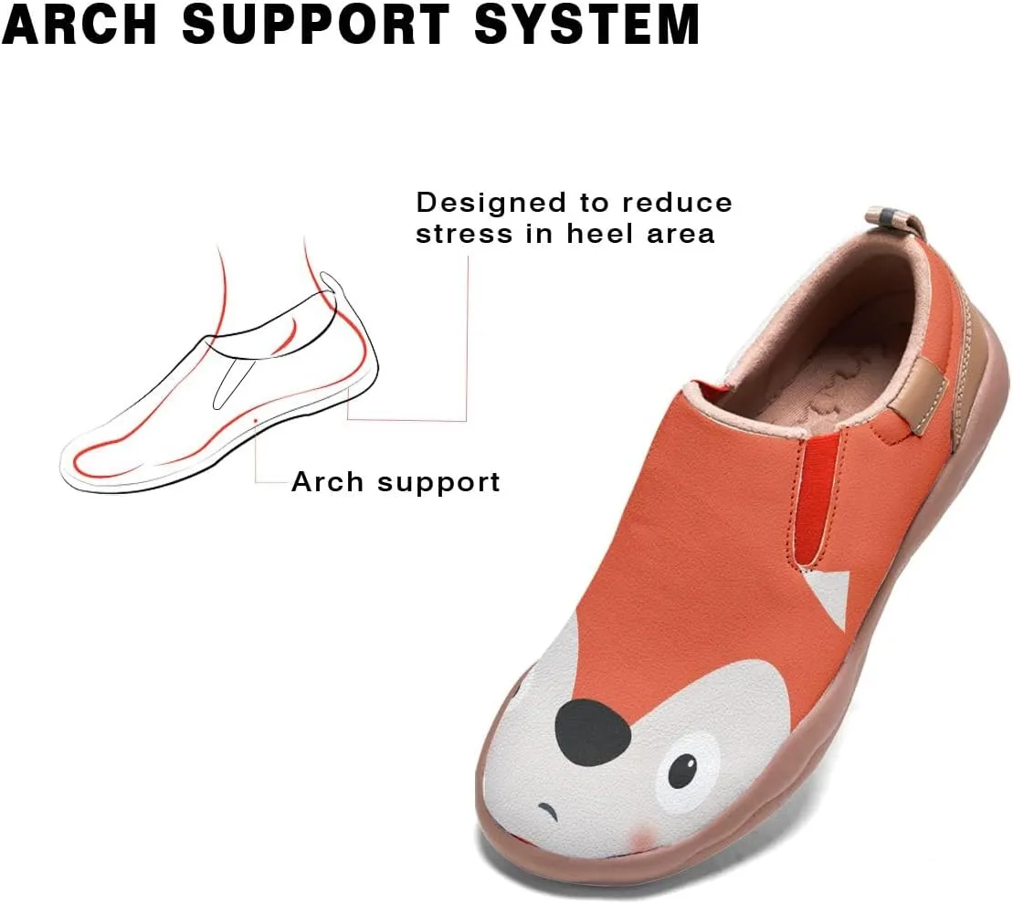 Kids Casual Loafers Slip On Sneakers Girl Boy Animal Face Art Painted Comfort Soft Walking Shoes Toddler Little Big Kid