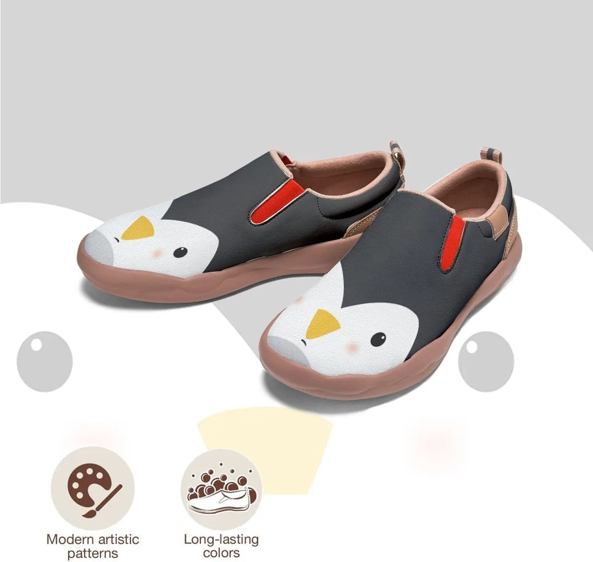 Kids Casual Loafers Slip On Sneakers Girl Boy Animal Face Art Painted Comfort Soft Walking Shoes Toddler Little Big Kid
