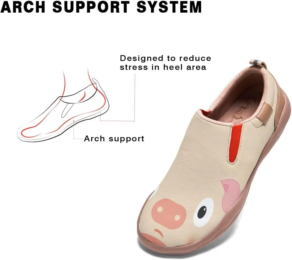 Kids Casual Loafers Slip On Sneakers Girl Boy Animal Face Art Painted Comfort Soft Walking Shoes Toddler Little Big Kid