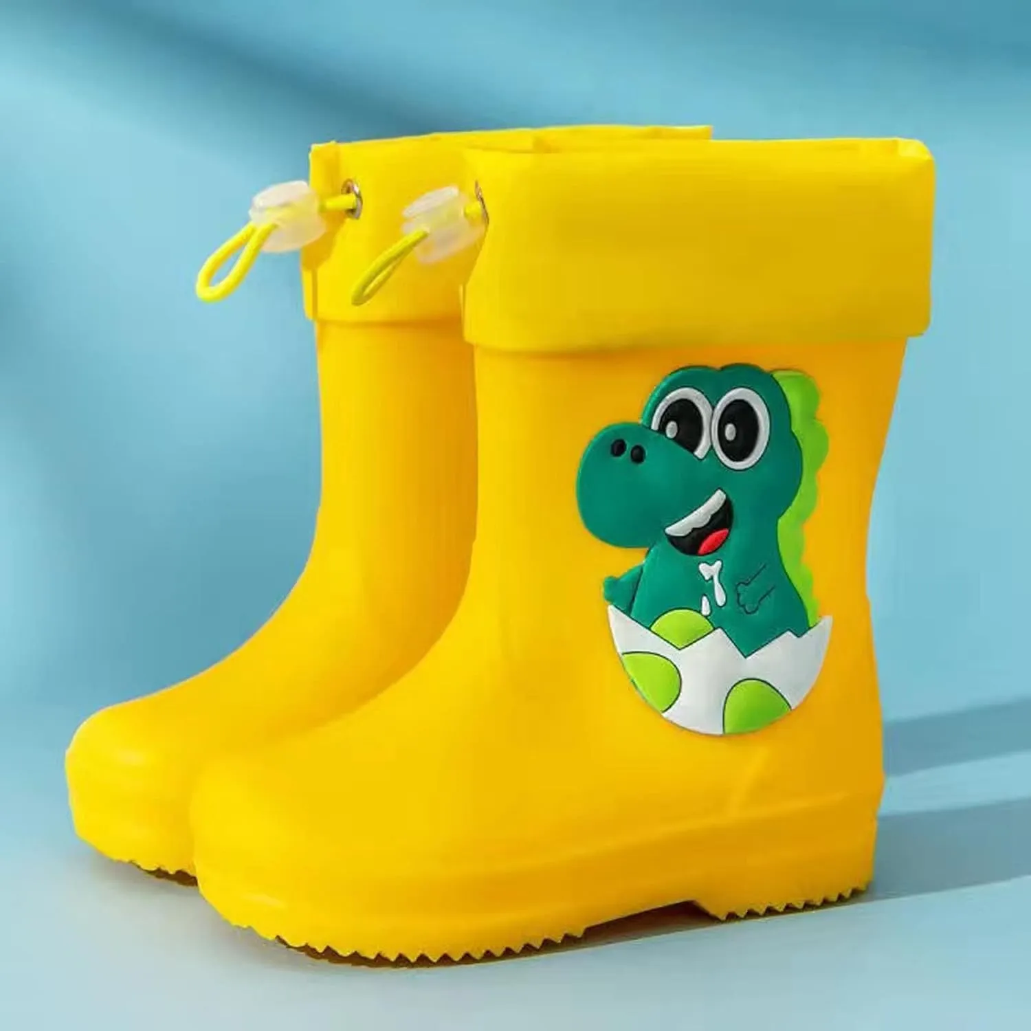 Kids Rain Boots Short Rain Boots for Kids Waterproof Anti-Slip Ankle Boots Lightweight Easy On with Outdoors