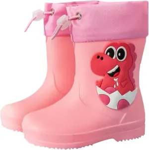 Kids Rain Boots Short Rain Boots for Kids Waterproof Anti-Slip Ankle Boots Lightweight Easy On with Outdoors
