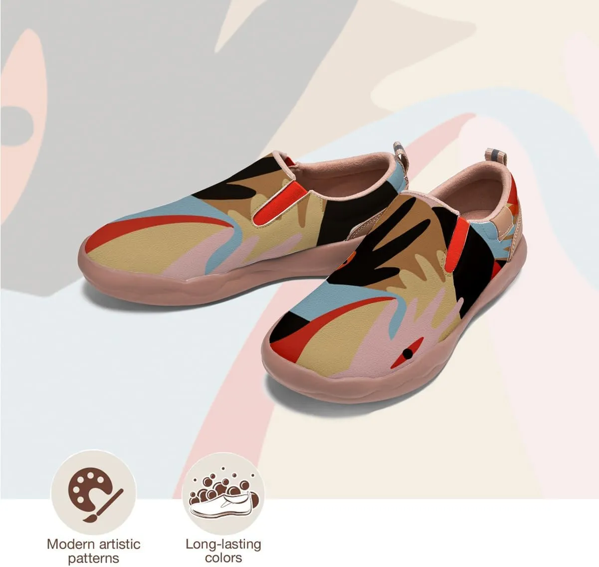 Kids Slip On Travel Shoes Boy Girl Loafers Casual Walking Lightweight Comfort Abstract Art Painted Sneakers (Big Kid/Little Kid/Toddler)
