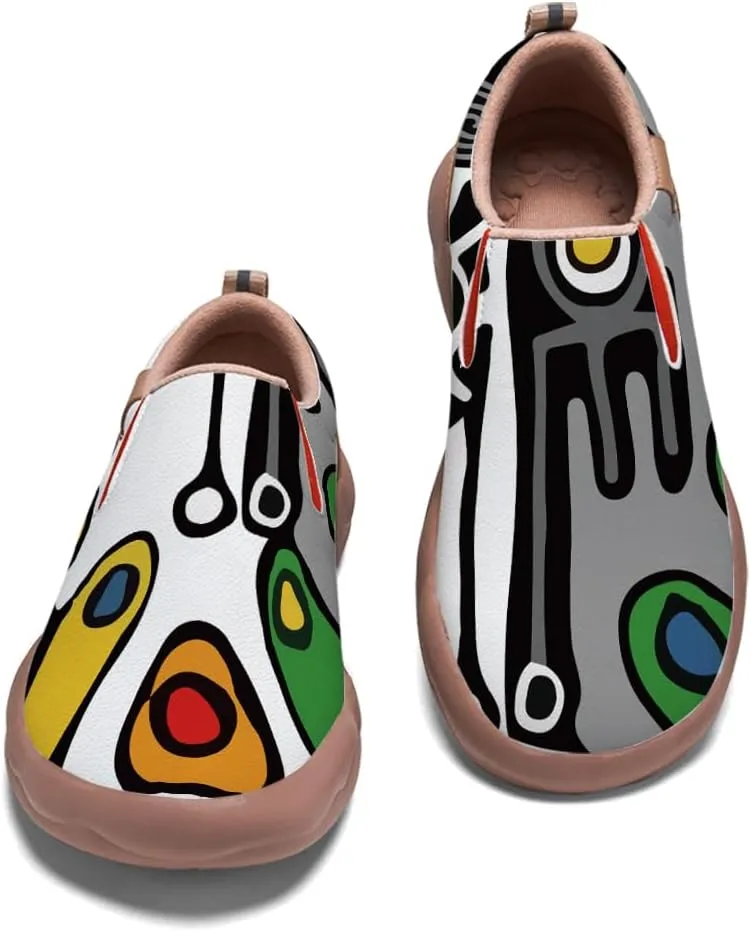 Kids Slip On Travel Shoes Boy Girl Loafers Casual Walking Lightweight Comfort Abstract Art Painted Sneakers (Big Kid/Little Kid/Toddler)
