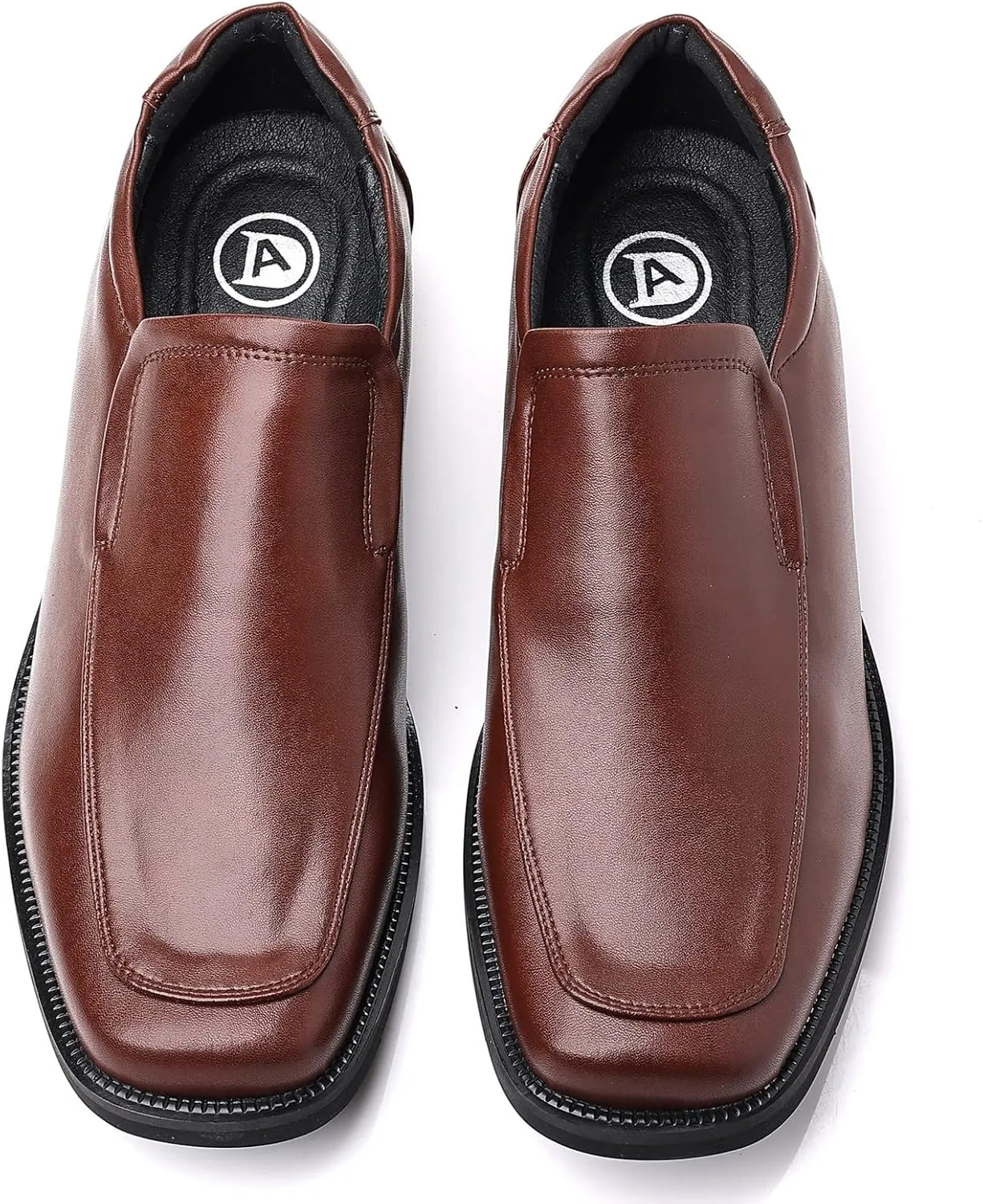 kkdom Men's Classic Leather Lined Formal Oxfords Slip on Dress Shoes