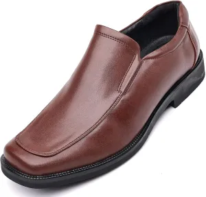 kkdom Men's Classic Leather Lined Formal Oxfords Slip on Dress Shoes
