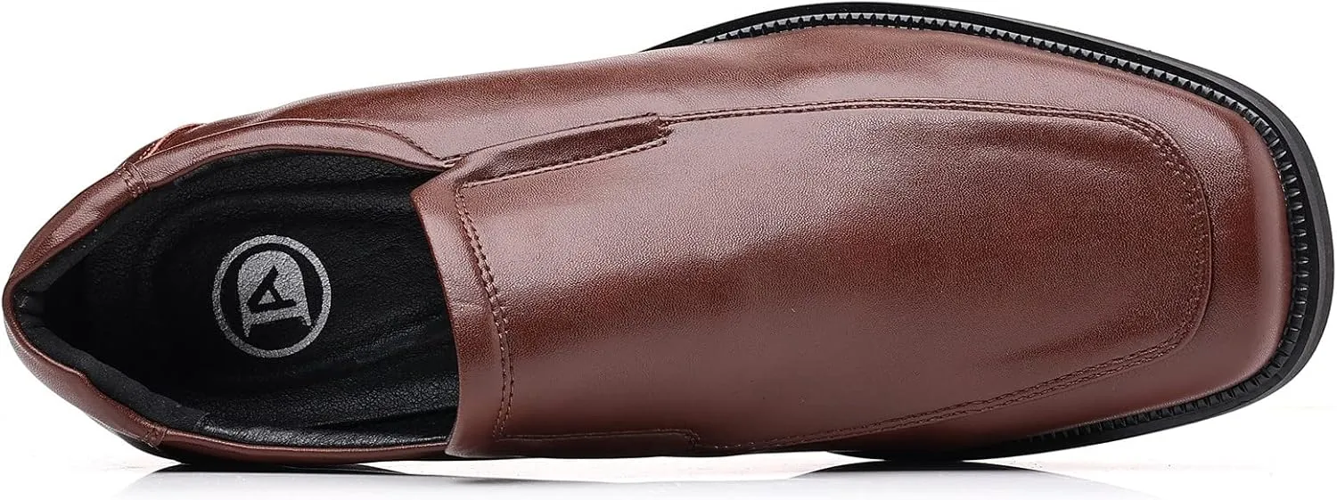 kkdom Men's Classic Leather Lined Formal Oxfords Slip on Dress Shoes