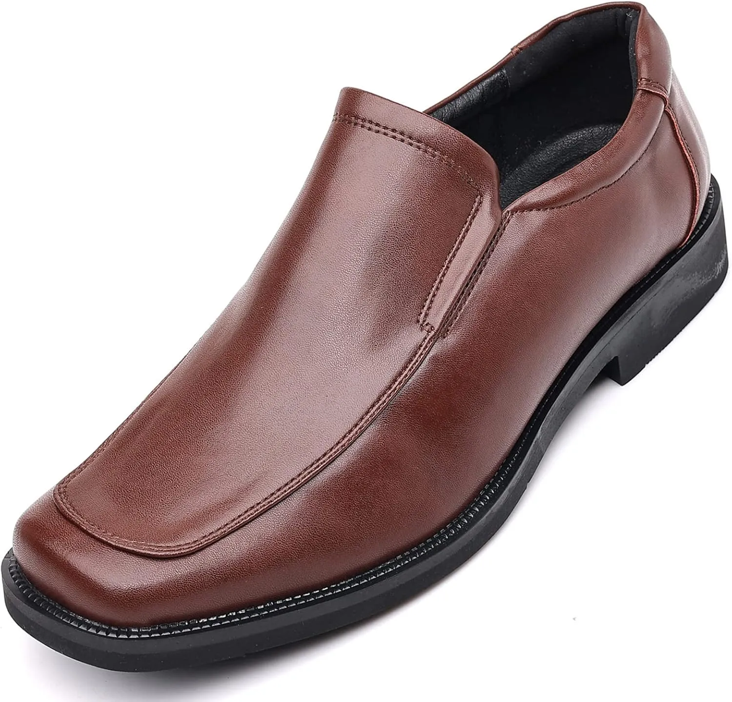 kkdom Men's Classic Leather Lined Formal Oxfords Slip on Dress Shoes