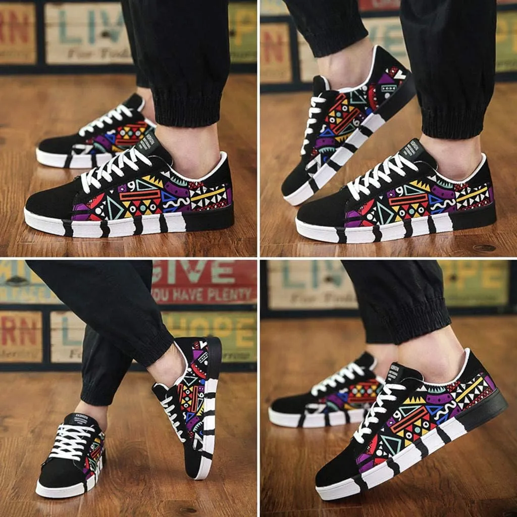 Lace-Up Colorfor Casual Fashion Canvas Shoes Sport Men's Shoes Sneaker for Men Walking Sneaker