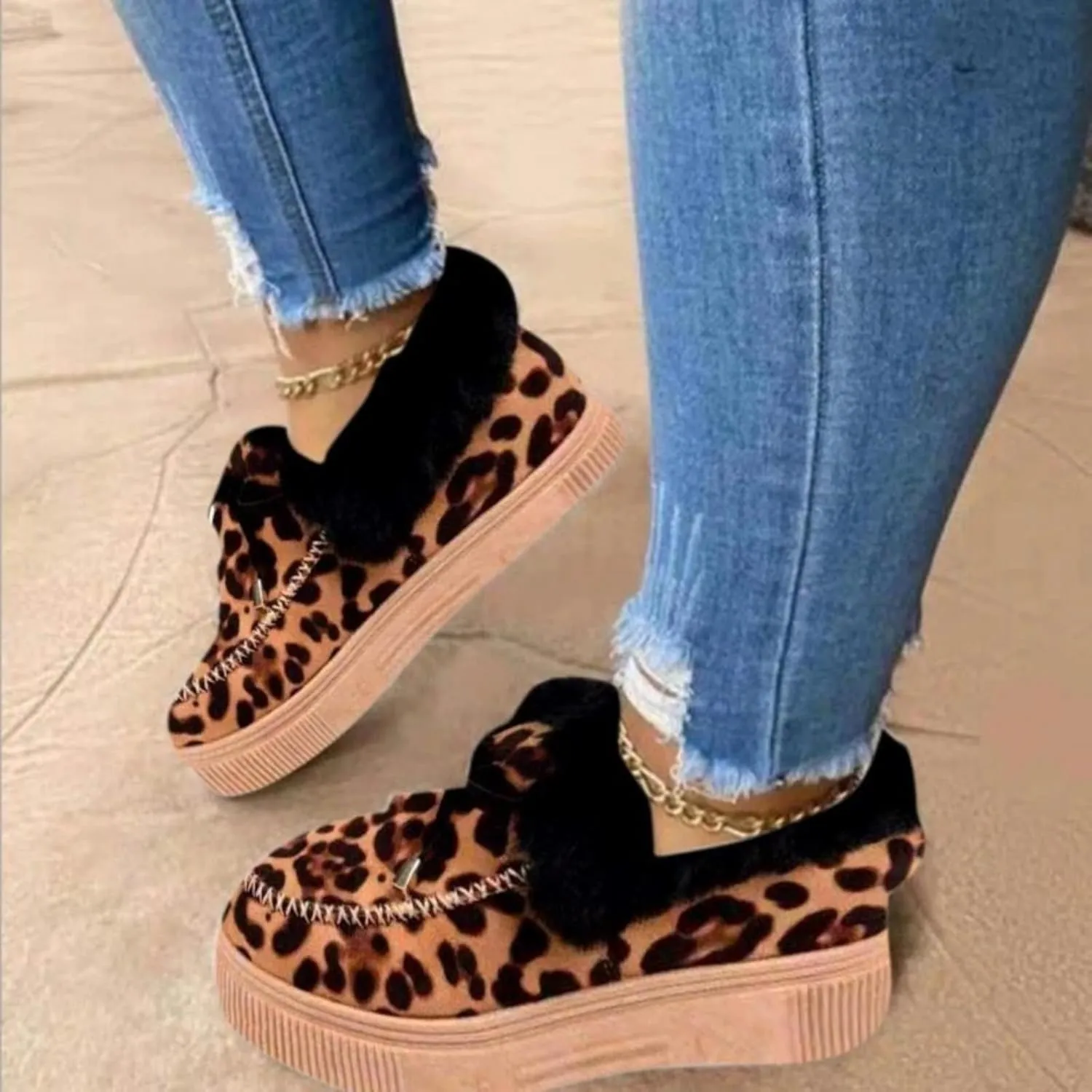 Ladmiple Boots For Women Ankle Booties Winter Snow Boots Slip on Fur Lined Cold Weather Warm Comfortable Loafers Shoes 2024