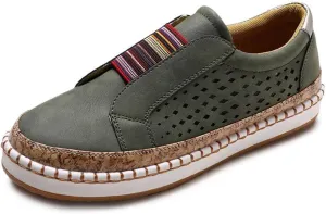Ladmiple Shoes For Women Sneakers Slip Ons Comfort Casual Canvas Shoes Summer Fashion Platform Walking Flats Loafers
