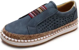 Ladmiple Shoes For Women Sneakers Slip Ons Comfort Casual Canvas Shoes Summer Fashion Platform Walking Flats Loafers