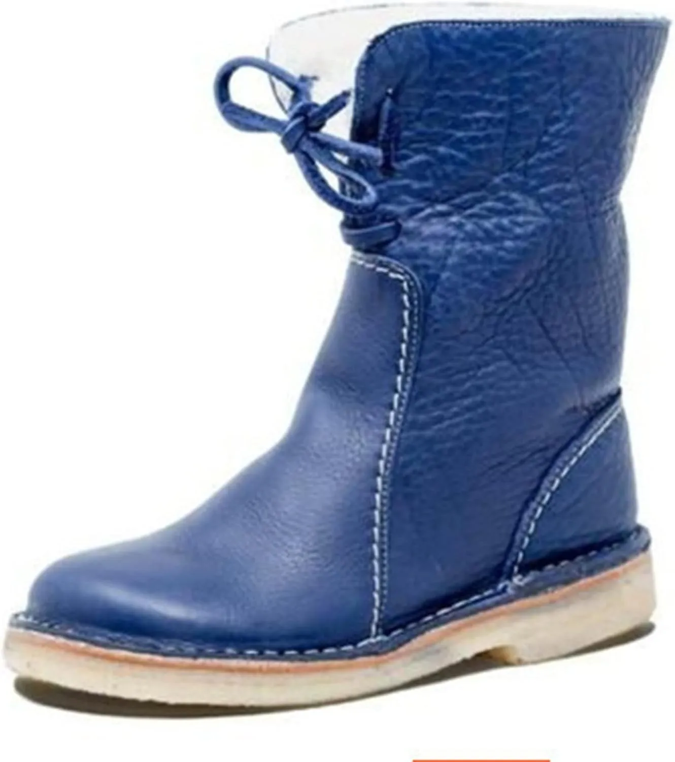 Ladmiple Snow Boots For Women Cute Tall Mid Calf Winter Boots Slip on Fur Lined Cold Weather Warm Ankle Booties Walking Shoes
