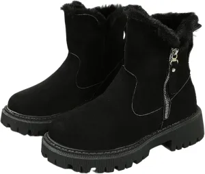 Ladmiple Trending Winter Boots For Women 2024 Warm Fur Lined Snow Boots Outdoor Short Ankle Booties Slip On Loafers Shoes