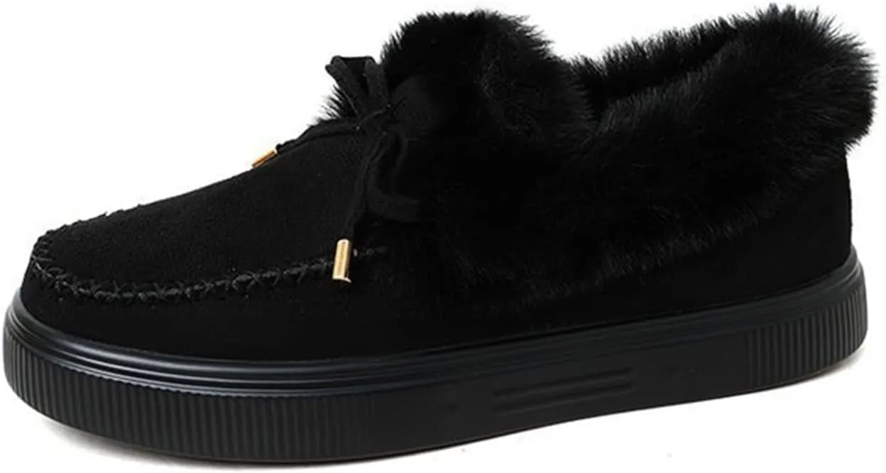 Ladmiple Winter Boots For Women 2023 Snow Warm Ankle Booties Slip On Outdoor Fur Lined Comfortable Fashion Walking Shoes