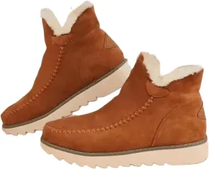 Ladmiple Winter Boots For Women 2024 Warm Fur Lined Snow Ankle Boots Outdoor Short Booties Fashion Slip On Walking Shoes