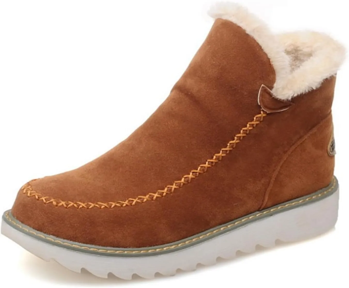 Ladmiple Winter Boots For Women 2024 Warm Fur Lined Snow Ankle Boots Outdoor Short Booties Fashion Slip On Walking Shoes