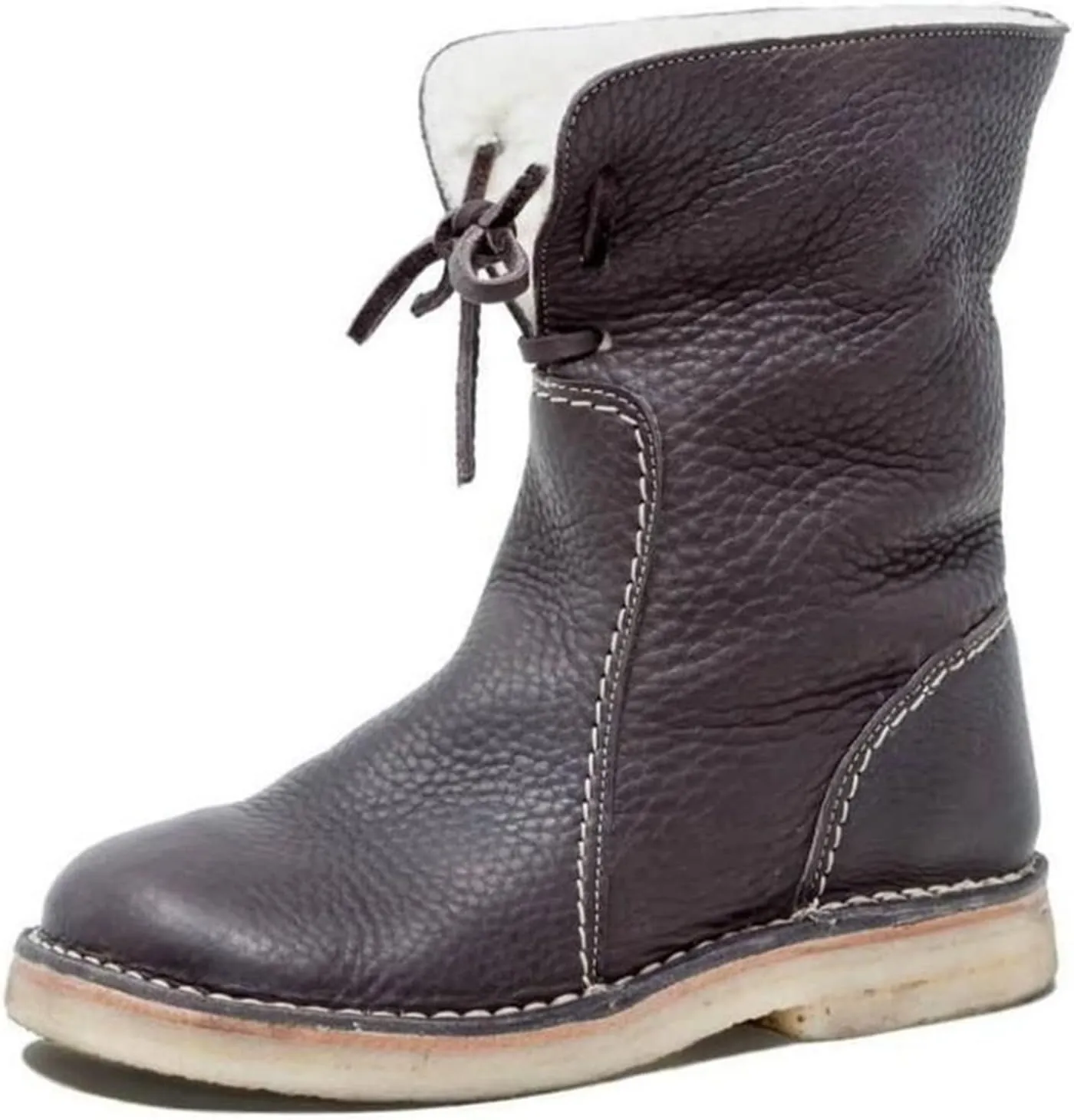 Ladmiple Winter Boots For Women Fashion Mid-Calf Snow Boots Fur Lined Warm Slip On Comfortable Outdoor Ankle Booties 2024