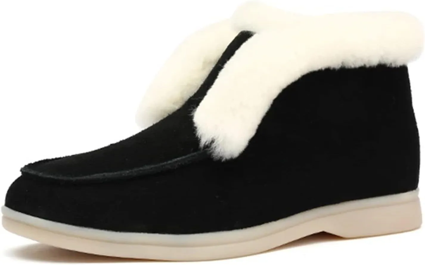 Ladmiple Winter Boots For Women With Fur Lined Warm Snow Boots Outdoor Fashion Comfortable Slip On Short Ankle Booties