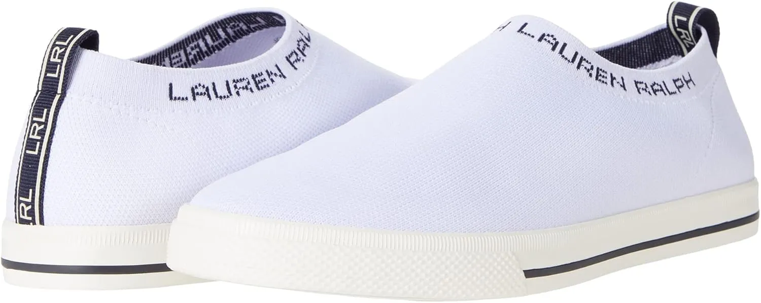 Lauren Ralph Lauren Jordyn Slip-On Sneaker - Breathable, Classic Round Toe Pull-on Flat Canvas Shoes for Women