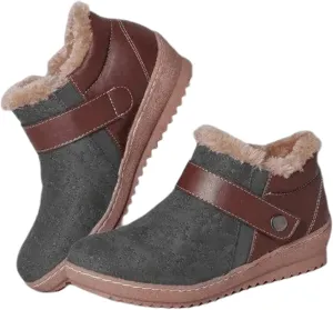 Lausiuoe Snow Boots For Women Cute Wide Calf Warm Winter Fuzzy Ankle Booties Silp On Comfortable Casual Fashion Loafers
