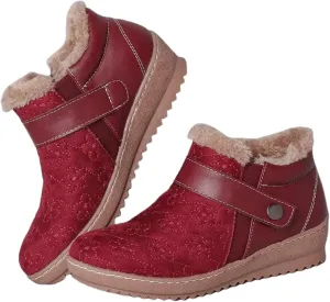 Lausiuoe Snow Boots For Women Cute Wide Calf Warm Winter Fuzzy Ankle Booties Silp On Comfortable Casual Fashion Loafers
