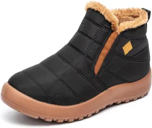 Lausiuoe Snow Boots For Women Waterproof Insulated Wide Width Winter Fur Lined Warm Ankle Booties Slip On Outdoor Shoes