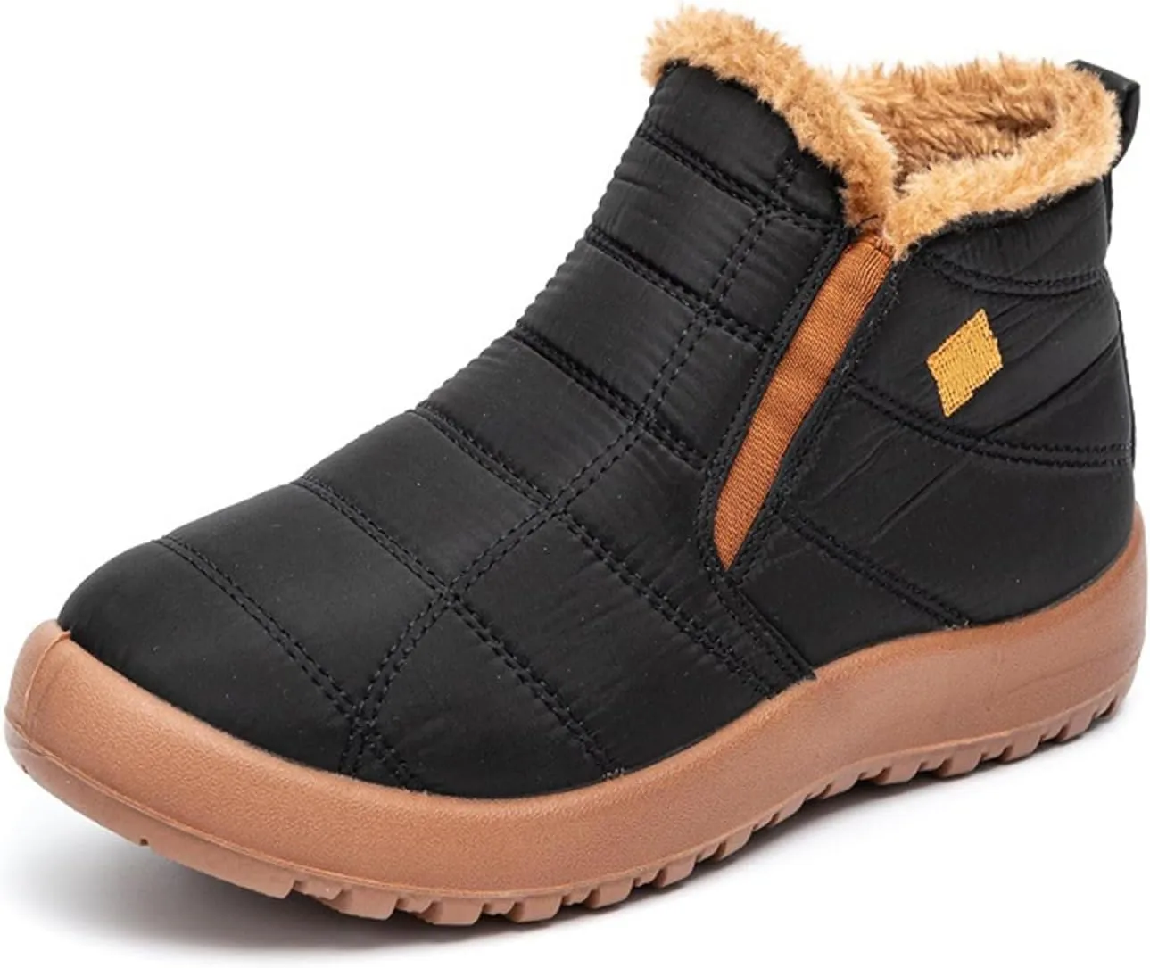 Lausiuoe Snow Boots For Women Waterproof Insulated Wide Width Winter Fur Lined Warm Ankle Booties Slip On Outdoor Shoes