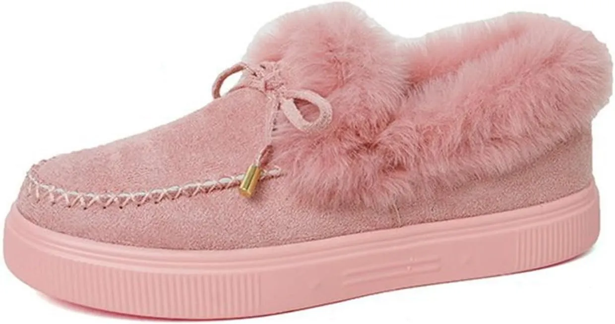 Lausiuoe Snow Boots For Women Wide Width Warm Fur Lined Winter Booties Casual Fashion Trendy Comfortable Fuzzy Shoes