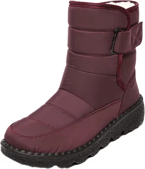 Lausiuoe Winter Boots For Women Waterproof Snow Non Slip Warm Fur Lined Anti-Slip Ankle Booties Outdoor Walking Shoes
