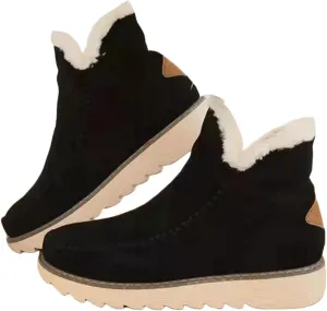 Lausiuoe Winter Dress Boots For Women 2024 Snow Boots Warm Casual Fashion Trendy Slip On Outdoor Fur Lined Fuzzy Loafers Shoe