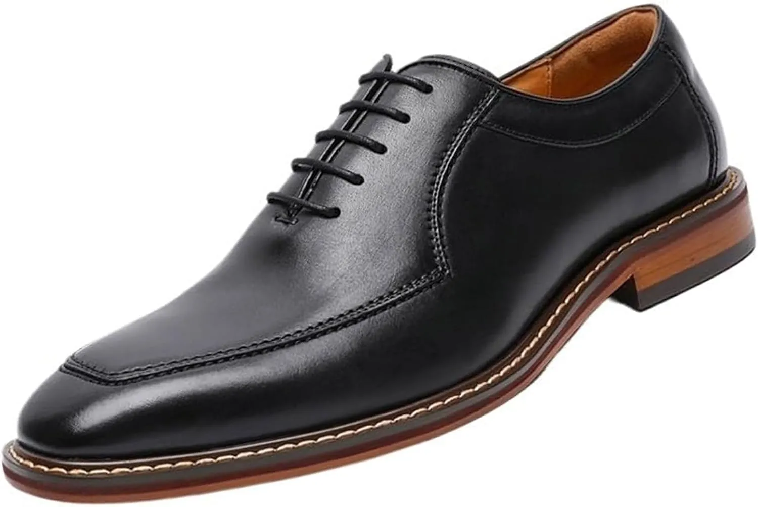 Men Fashion Classic Dress Shoes Leather Comfortable Fashion Pointed Toe Business Low Top Tuxedo Oxford Derby Shoes