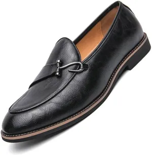 Men Loafers Dress Shoes Classic Leather Slip-On Business Walking Wedding Formal Oxfords Work Tuxedo Derby Shoes