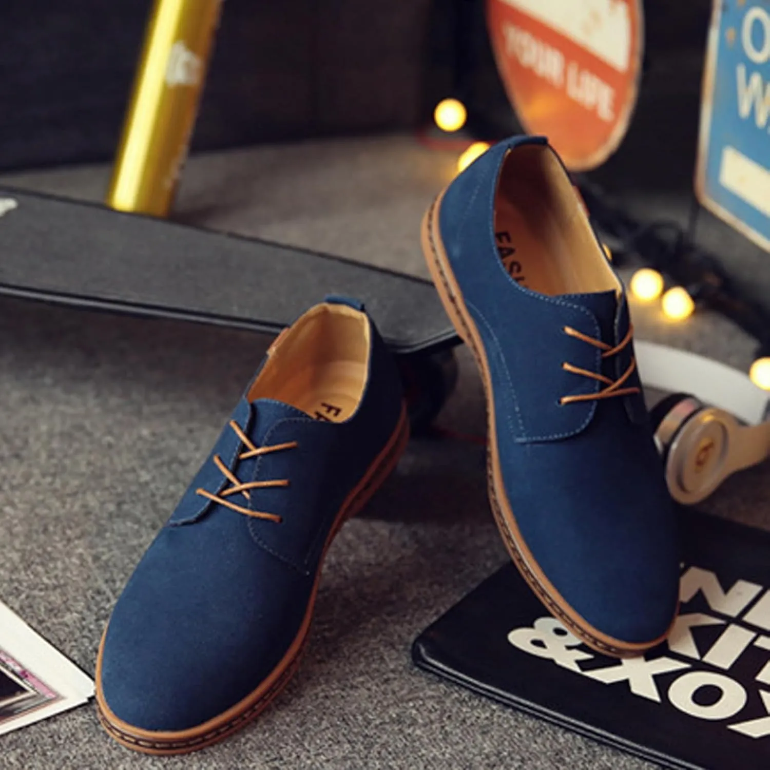 Mens Brown Dress Shoes Casual Oxford Business Shoe Leather Slip-on Loafer for Men Driving Office Outdoor Penny Comfort Stylish Footwear