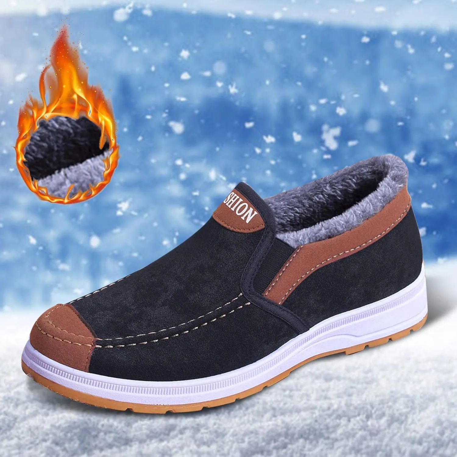 Mens Casual Loafer Shoes Soft Walking Shoes Breathable Lightweight for Adult Male Winter Walking Shoes for Men
