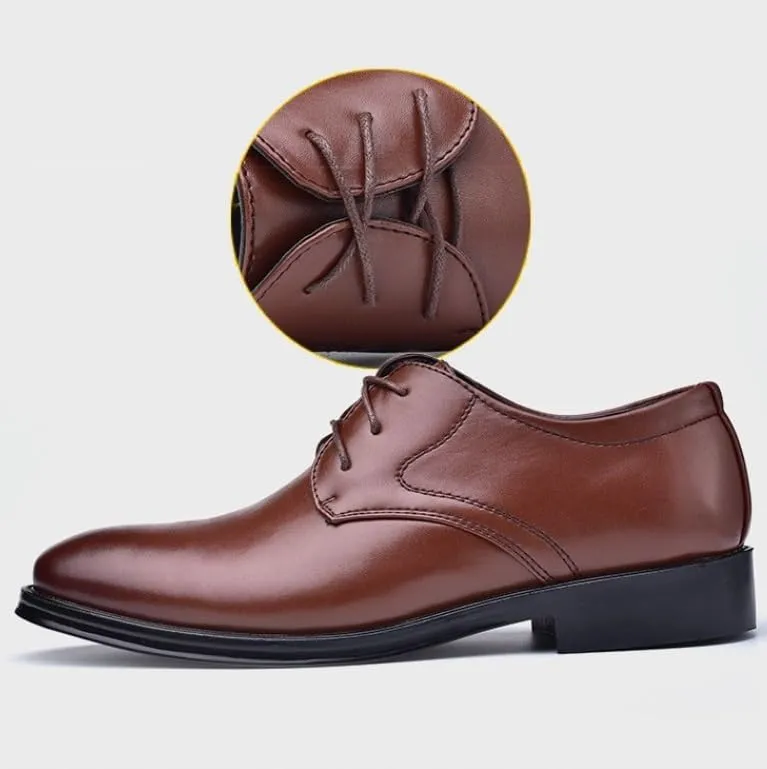 Men's Comfort Dress Shoes Classic Hand Stitched Business Formal Oxfords Non-Slip Softsole Derby Shoes for Men