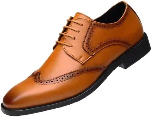 Men's Comfortable Fashion Dress Shoes Wedding Formal Modern Black Low Top Hollow Mesh Breathable Derby Oxford Shoes